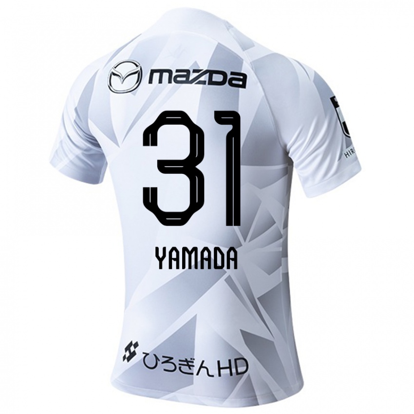 Niño Camiseta Manato Yamada #31 Blanco Gris Negro 2ª Equipación 2024/25 La Camisa