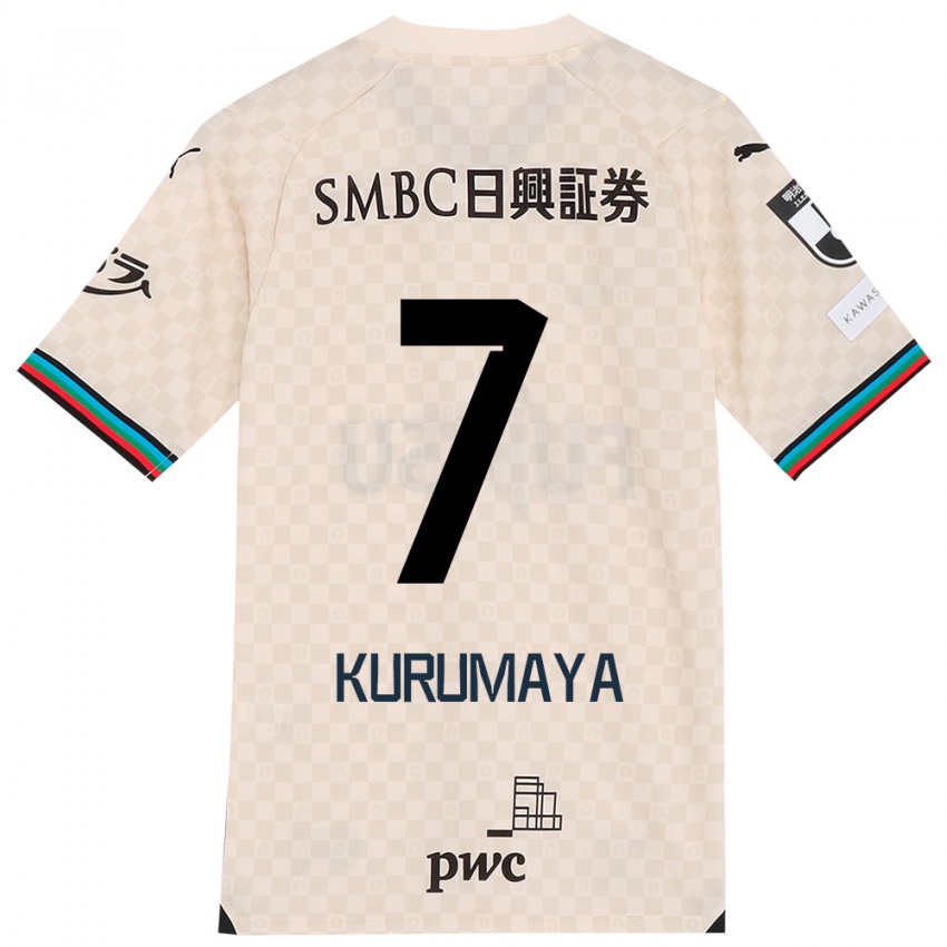 Niño Camiseta Shintaro Kurumaya #7 Blanco Gris 2ª Equipación 2024/25 La Camisa