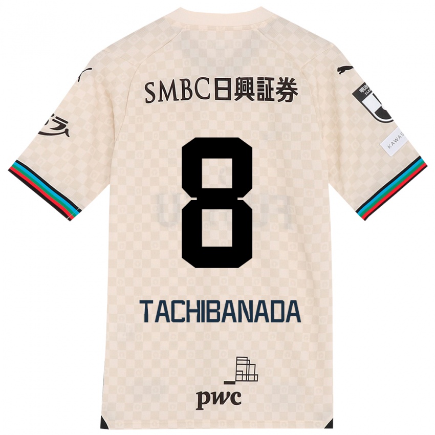 Niño Camiseta Kento Tachibanada #8 Blanco Gris 2ª Equipación 2024/25 La Camisa