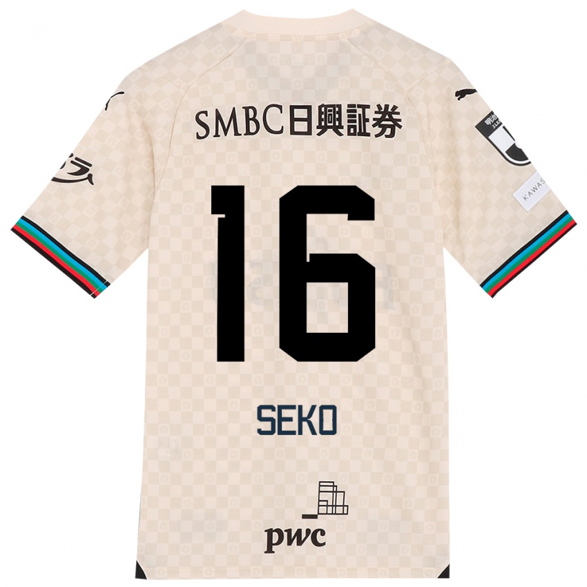 Niño Camiseta Tatsuki Seko #16 Blanco Gris 2ª Equipación 2024/25 La Camisa