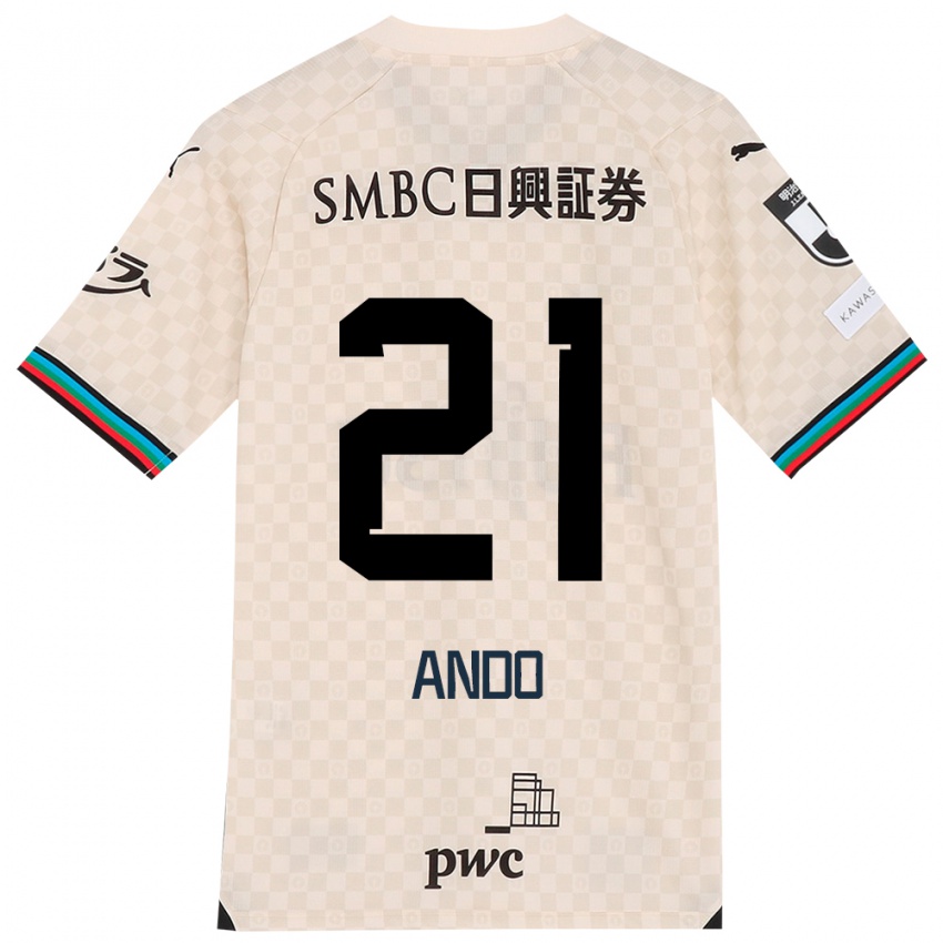 Niño Camiseta Shunsuke Ando #21 Blanco Gris 2ª Equipación 2024/25 La Camisa