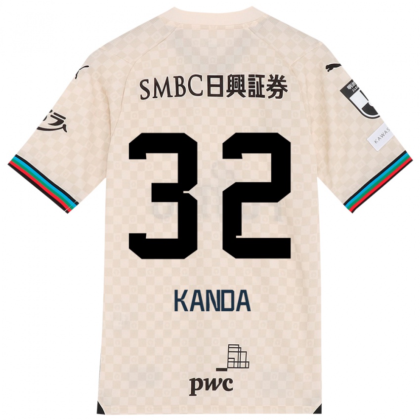 Niño Camiseta Soma Kanda #32 Blanco Gris 2ª Equipación 2024/25 La Camisa