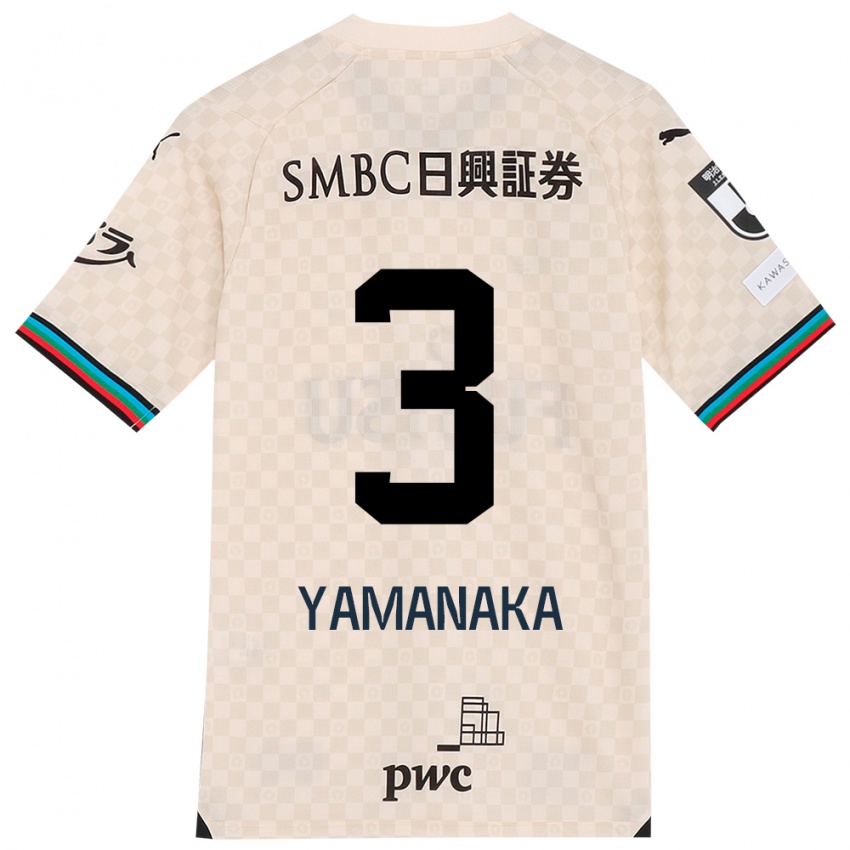 Niño Camiseta Daiki Yamanaka #3 Blanco Gris 2ª Equipación 2024/25 La Camisa