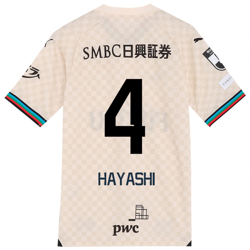 Niño Camiseta Shunsuke Hayashi #4 Blanco Gris 2ª Equipación 2024/25 La Camisa