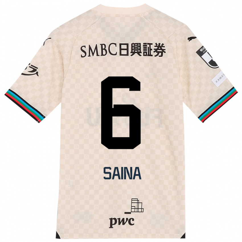 Niño Camiseta Yuta Saina #6 Blanco Gris 2ª Equipación 2024/25 La Camisa