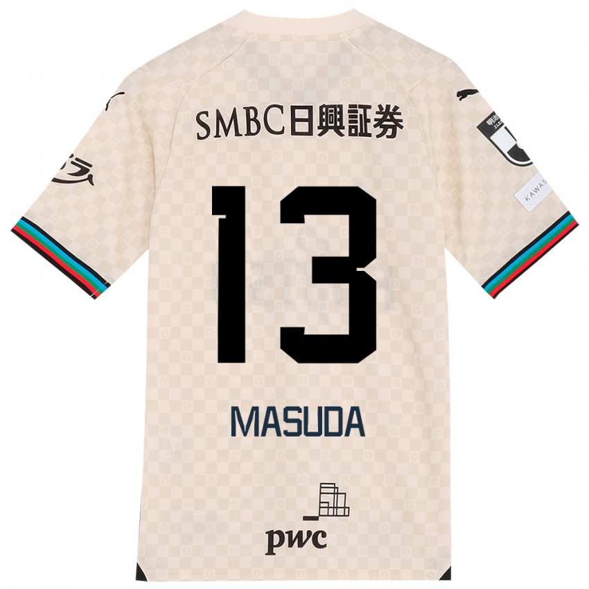 Niño Camiseta Hinata Masuda #13 Blanco Gris 2ª Equipación 2024/25 La Camisa