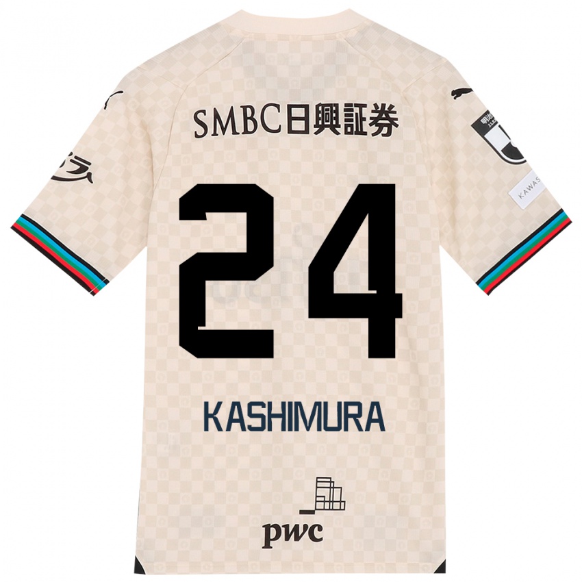 Niño Camiseta Ryota Kashimura #24 Blanco Gris 2ª Equipación 2024/25 La Camisa