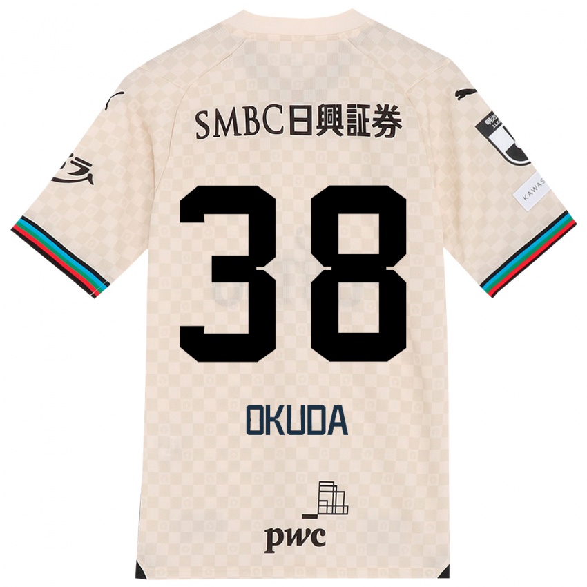 Niño Camiseta Yuma Okuda #38 Blanco Gris 2ª Equipación 2024/25 La Camisa