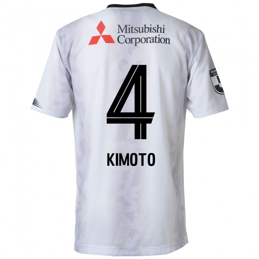 Niño Camiseta Yasuki Kimoto #4 Blanco Negro 2ª Equipación 2024/25 La Camisa