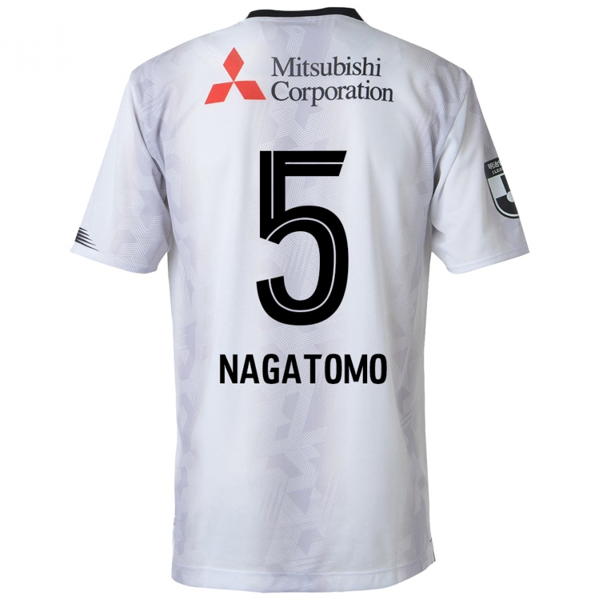 Niño Camiseta Yuto Nagatomo #5 Blanco Negro 2ª Equipación 2024/25 La Camisa