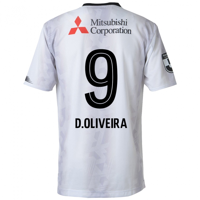 Niño Camiseta Diego Oliveira #9 Blanco Negro 2ª Equipación 2024/25 La Camisa