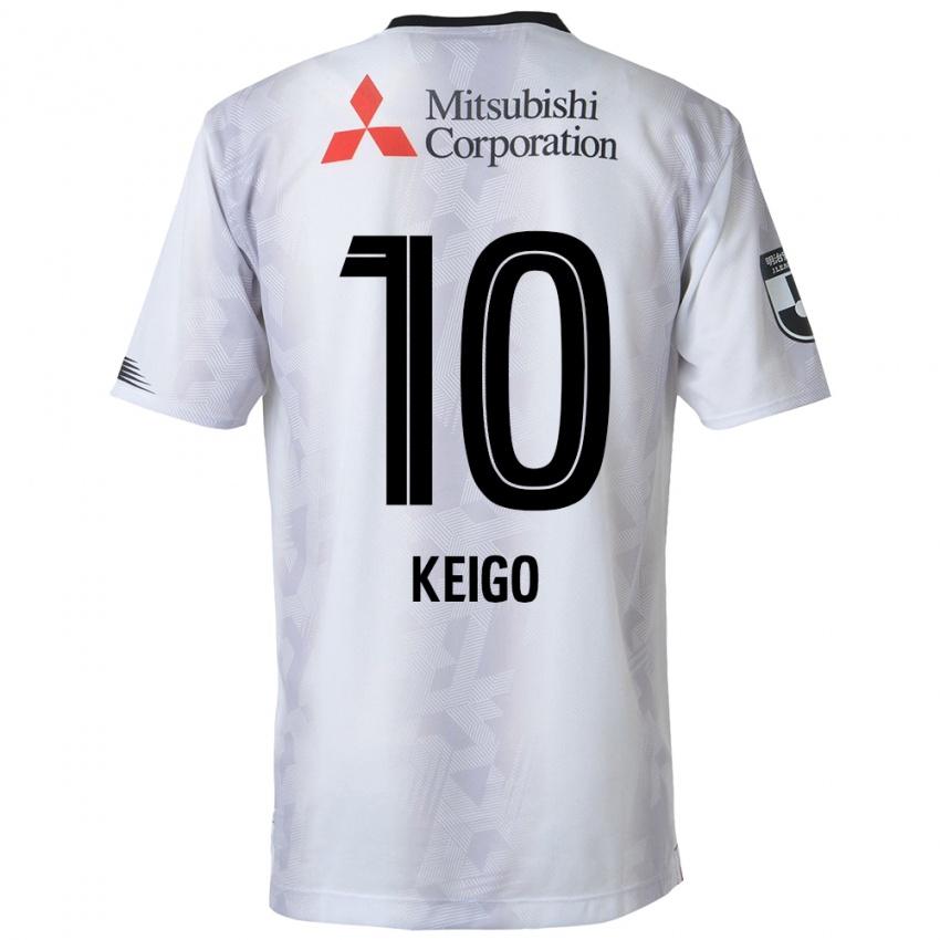 Niño Camiseta Keigo Higashi #10 Blanco Negro 2ª Equipación 2024/25 La Camisa