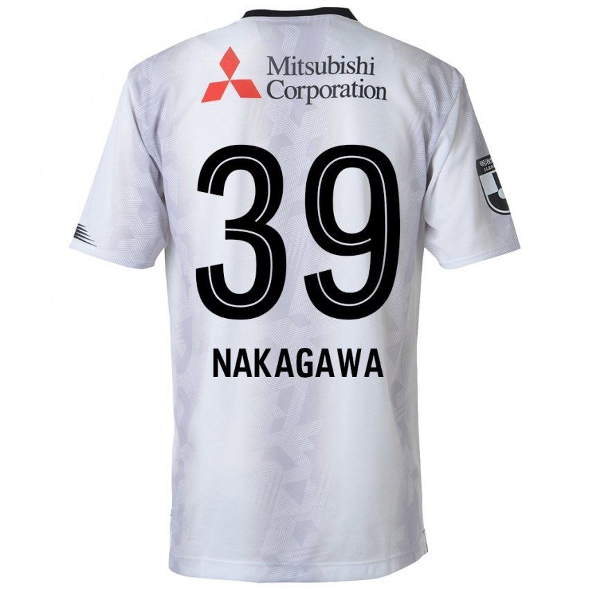 Niño Camiseta Teruhito Nakagawa #39 Blanco Negro 2ª Equipación 2024/25 La Camisa