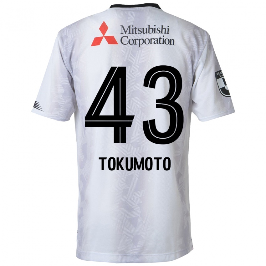 Niño Camiseta Shuhei Tokumoto #43 Blanco Negro 2ª Equipación 2024/25 La Camisa