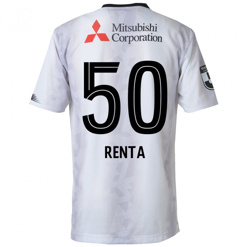 Niño Camiseta Renta Higashi #50 Blanco Negro 2ª Equipación 2024/25 La Camisa