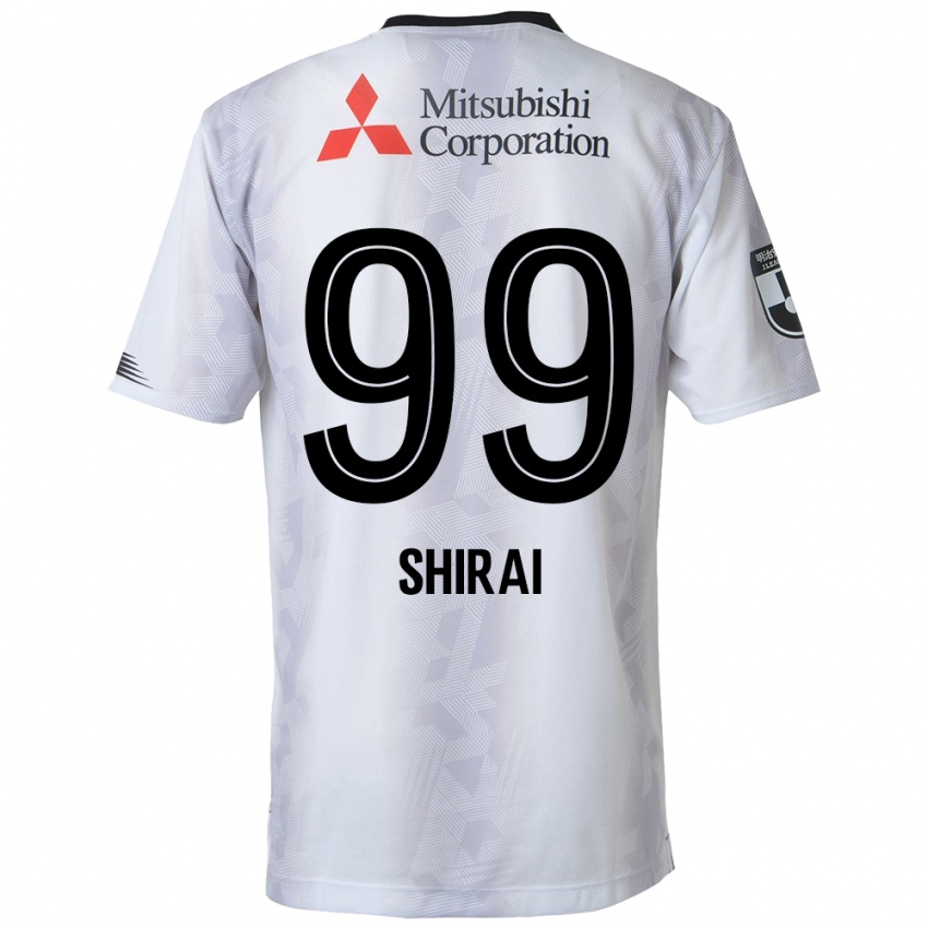 Niño Camiseta Kosuke Shirai #99 Blanco Negro 2ª Equipación 2024/25 La Camisa