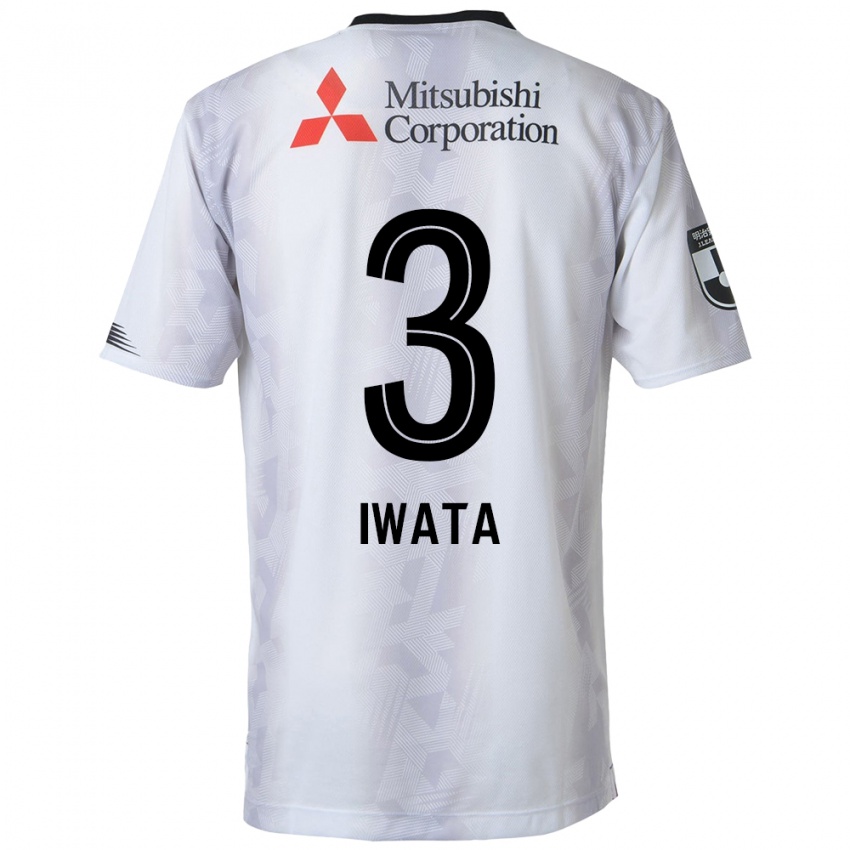 Niño Camiseta Yuki Iwata #3 Blanco Negro 2ª Equipación 2024/25 La Camisa