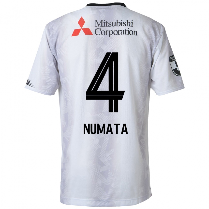 Niño Camiseta Seisa Numata #4 Blanco Negro 2ª Equipación 2024/25 La Camisa