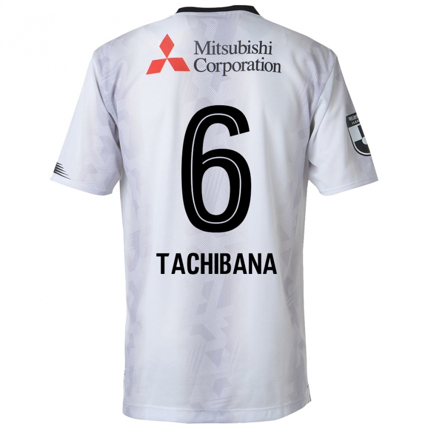 Niño Camiseta Keigo Tachibana #6 Blanco Negro 2ª Equipación 2024/25 La Camisa