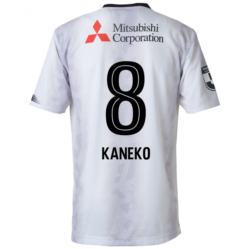 Niño Camiseta Shunsuke Kaneko #8 Blanco Negro 2ª Equipación 2024/25 La Camisa