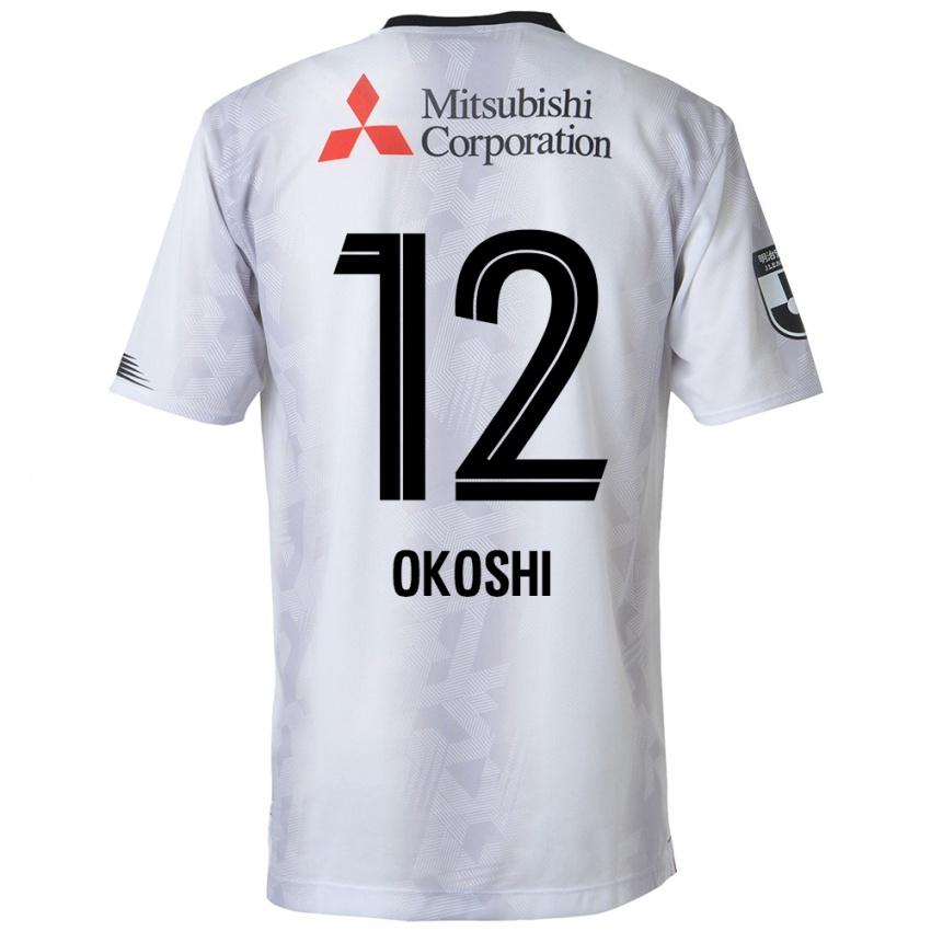 Niño Camiseta Yutaha Okoshi #12 Blanco Negro 2ª Equipación 2024/25 La Camisa