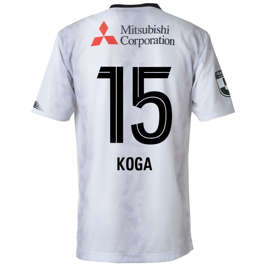 Niño Camiseta Shun Koga #15 Blanco Negro 2ª Equipación 2024/25 La Camisa