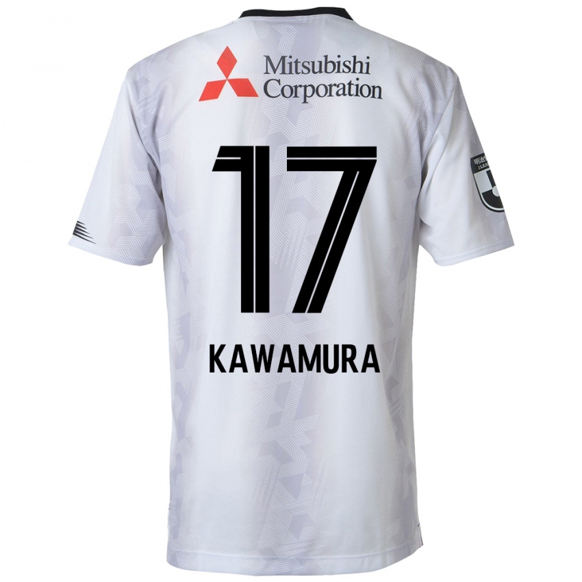 Niño Camiseta Riku Kawamura #17 Blanco Negro 2ª Equipación 2024/25 La Camisa