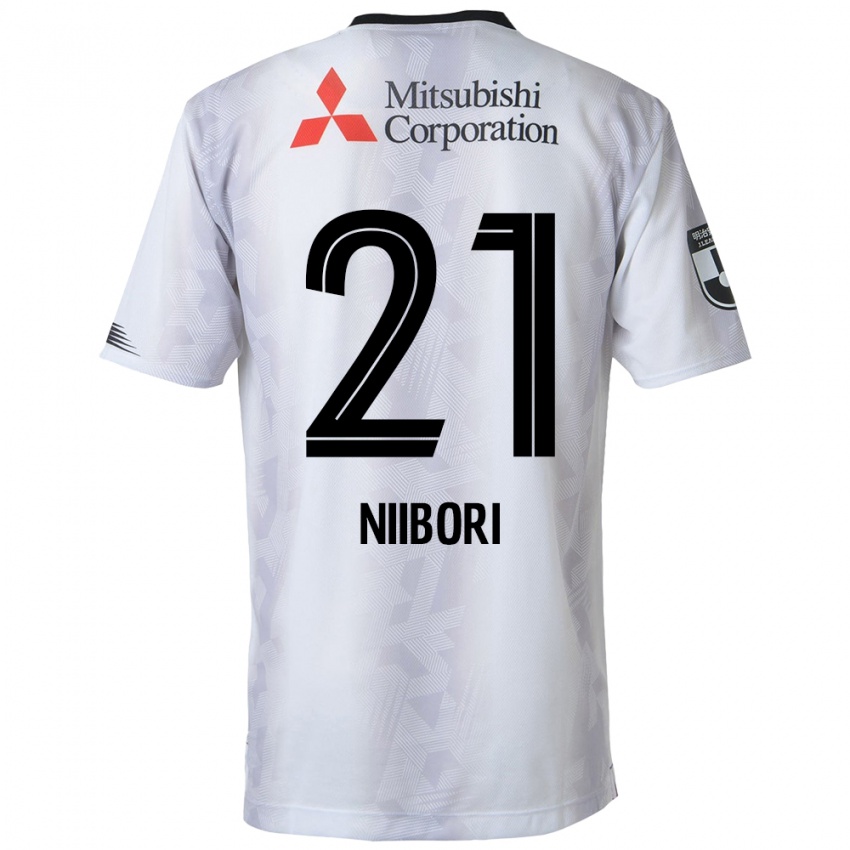 Niño Camiseta Keita Niibori #21 Blanco Negro 2ª Equipación 2024/25 La Camisa