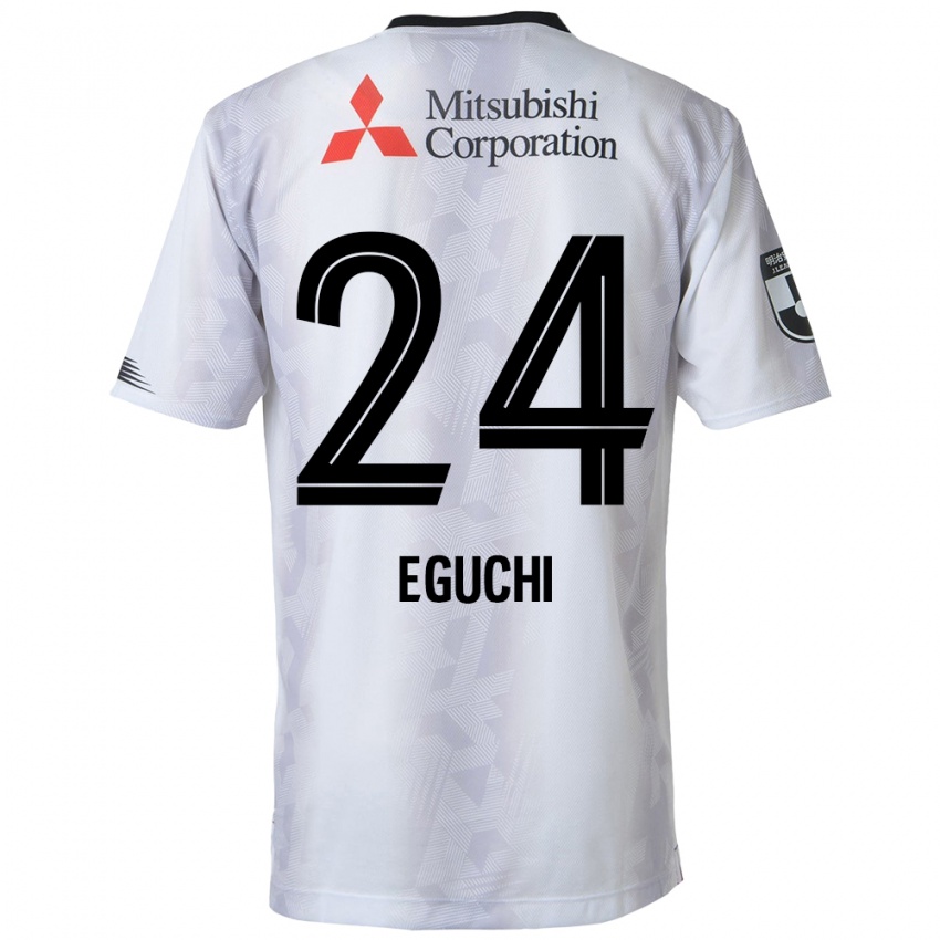 Niño Camiseta Kaito Eguchi #24 Blanco Negro 2ª Equipación 2024/25 La Camisa