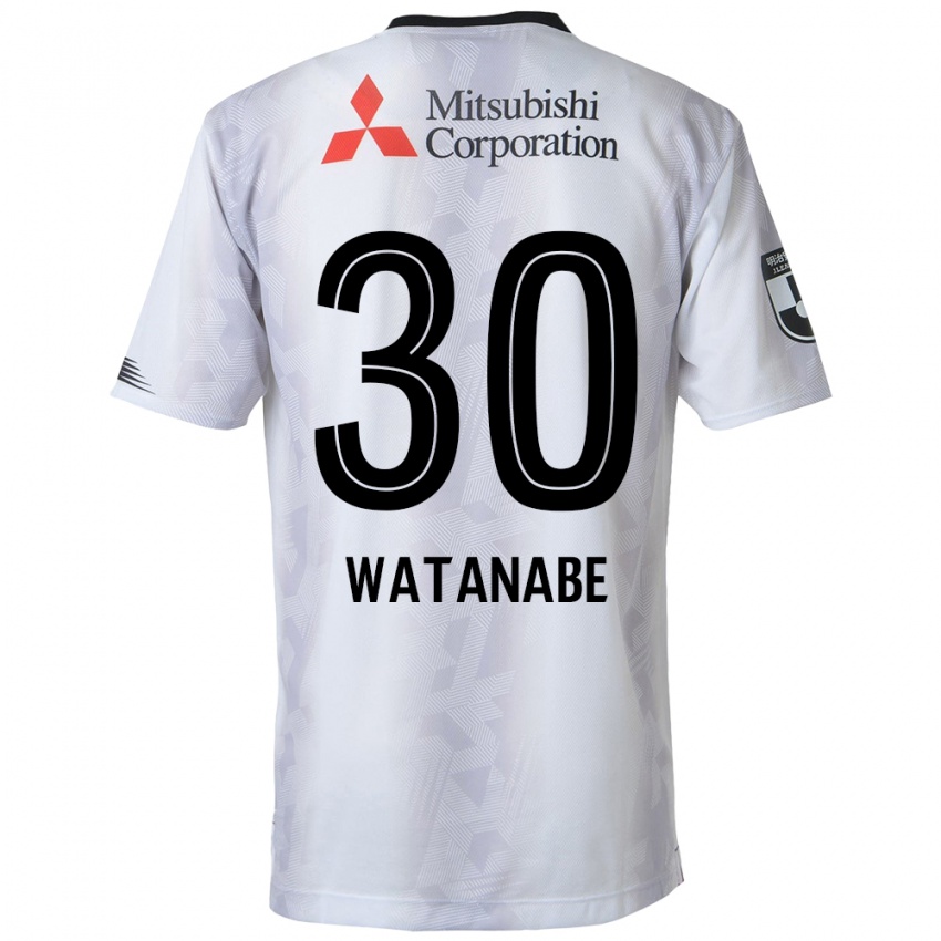 Niño Camiseta Matthew Watanabe #30 Blanco Negro 2ª Equipación 2024/25 La Camisa