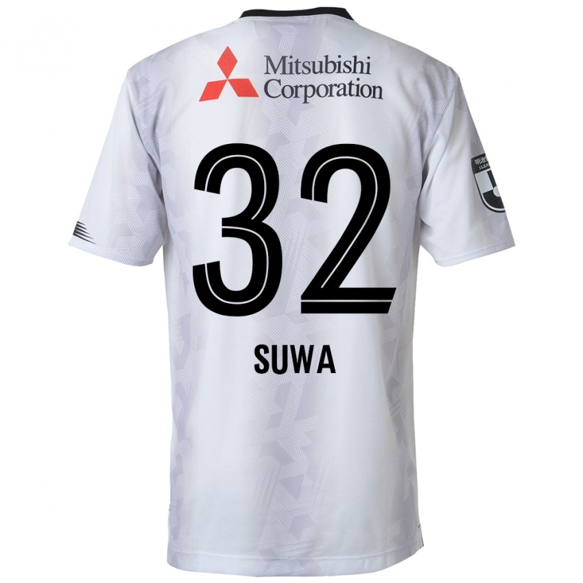 Niño Camiseta Keita Suwa #32 Blanco Negro 2ª Equipación 2024/25 La Camisa