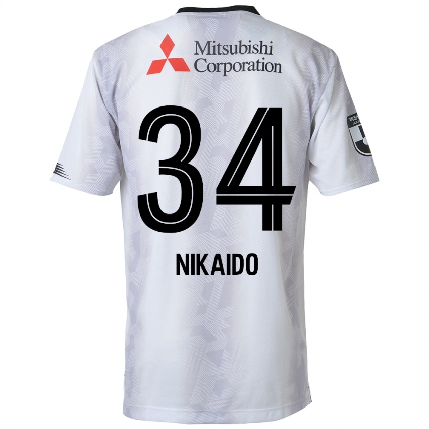 Niño Camiseta Rintaro Nikaido #34 Blanco Negro 2ª Equipación 2024/25 La Camisa