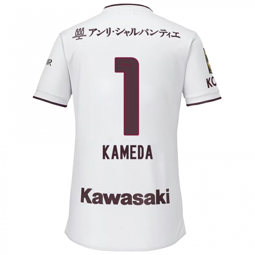 Niño Camiseta Taiga Kameda #1 Blanco Rojo 2ª Equipación 2024/25 La Camisa