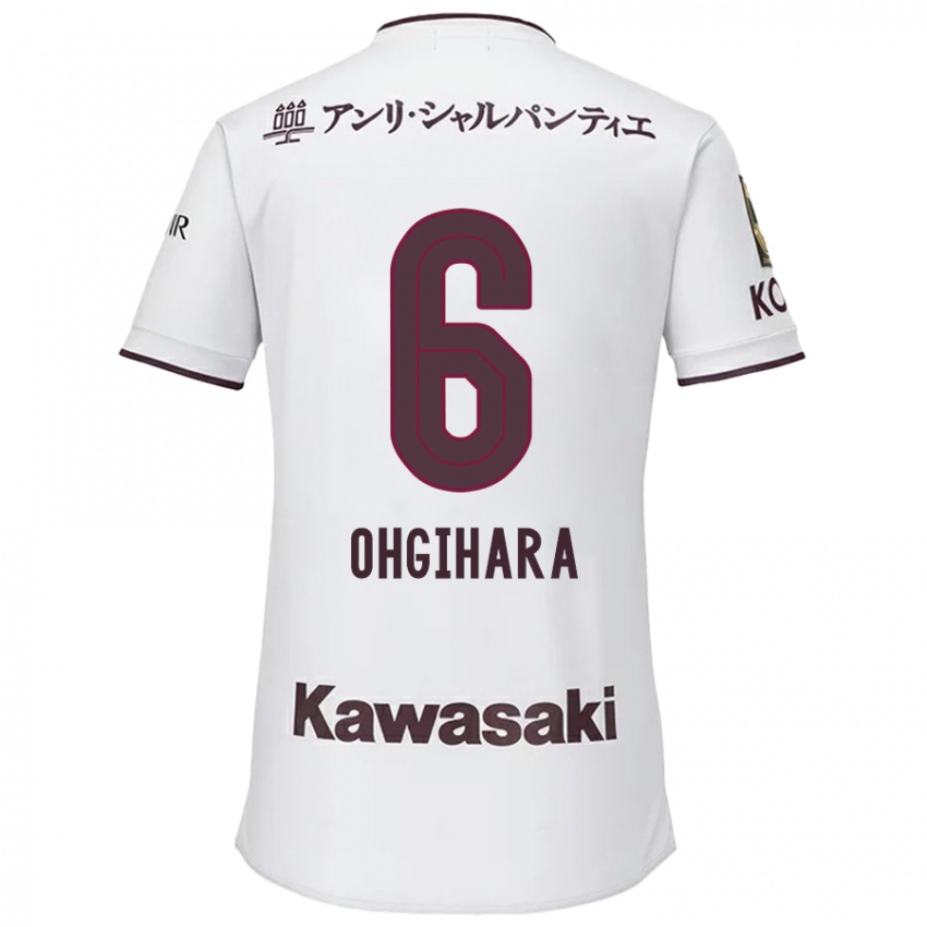 Niño Camiseta Takahiro Ogihara #6 Blanco Rojo 2ª Equipación 2024/25 La Camisa