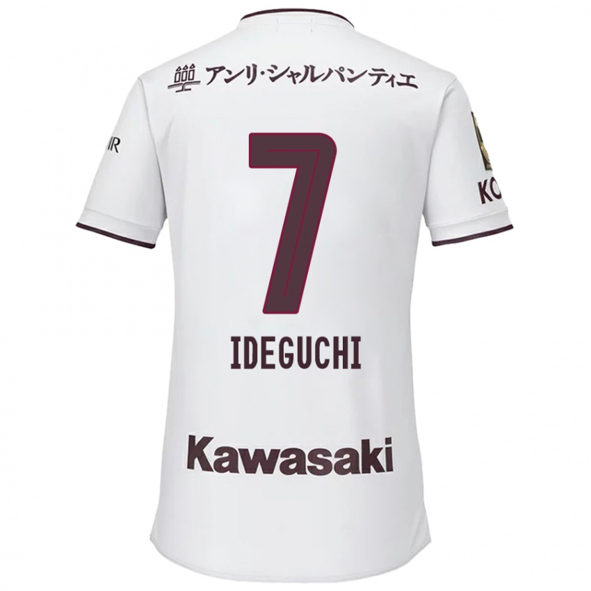 Niño Camiseta Yosuke Ideguchi #7 Blanco Rojo 2ª Equipación 2024/25 La Camisa