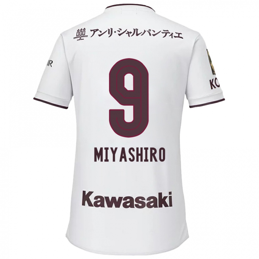 Niño Camiseta Taisei Miyashiro #9 Blanco Rojo 2ª Equipación 2024/25 La Camisa