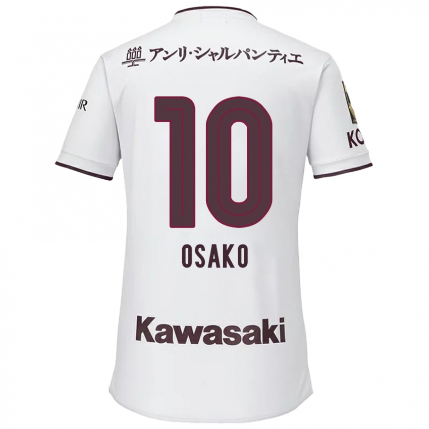 Niño Camiseta Yuya Osako #10 Blanco Rojo 2ª Equipación 2024/25 La Camisa