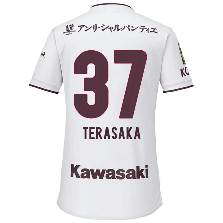 Niño Camiseta Shogo Terasaka #37 Blanco Rojo 2ª Equipación 2024/25 La Camisa