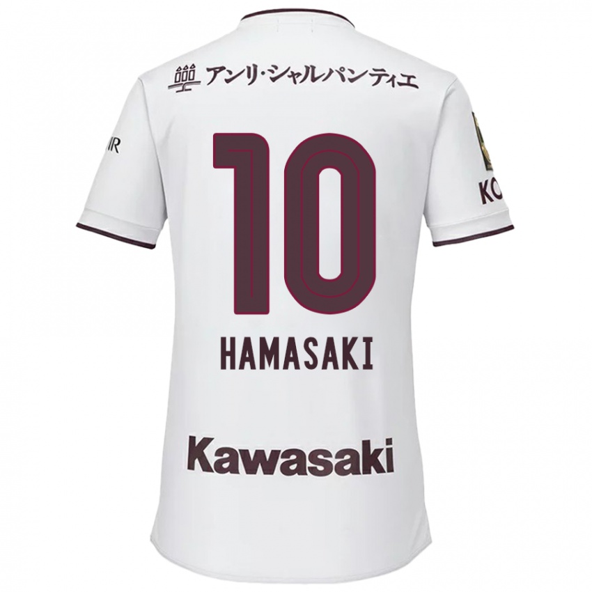 Niño Camiseta Kento Hamasaki #10 Blanco Rojo 2ª Equipación 2024/25 La Camisa