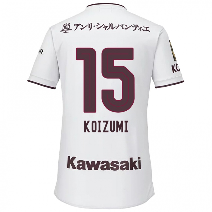 Niño Camiseta Fuga Koizumi #15 Blanco Rojo 2ª Equipación 2024/25 La Camisa