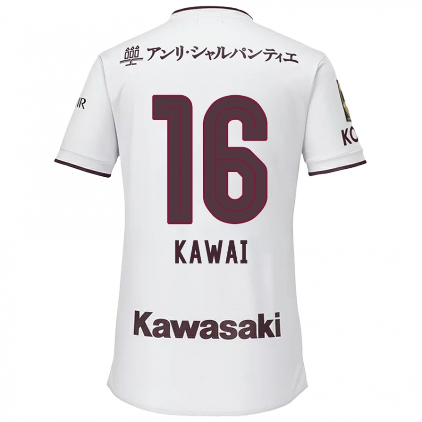 Niño Camiseta Yuka Kawai #16 Blanco Rojo 2ª Equipación 2024/25 La Camisa