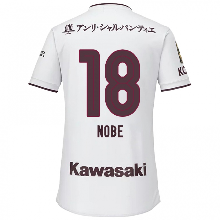 Niño Camiseta Tomohiro Nobe #18 Blanco Rojo 2ª Equipación 2024/25 La Camisa