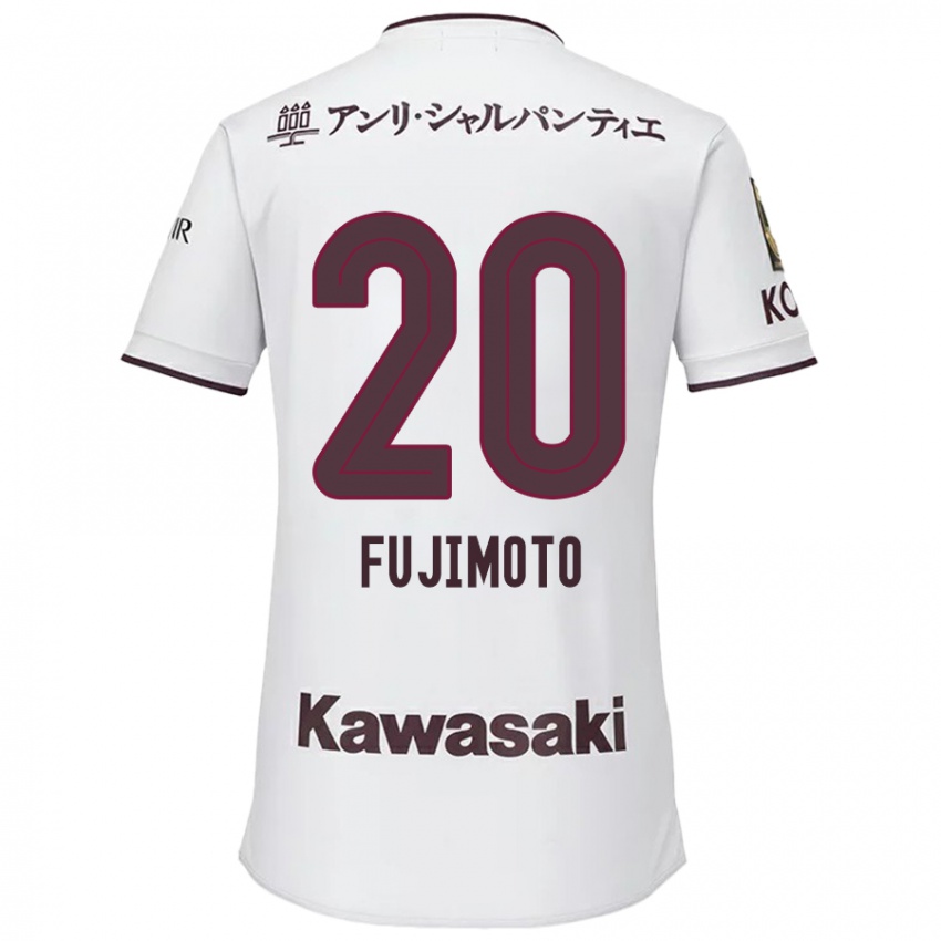 Niño Camiseta Riku Fujimoto #20 Blanco Rojo 2ª Equipación 2024/25 La Camisa