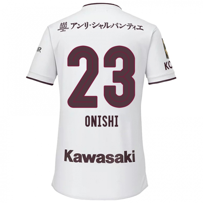 Niño Camiseta Sota Onishi #23 Blanco Rojo 2ª Equipación 2024/25 La Camisa