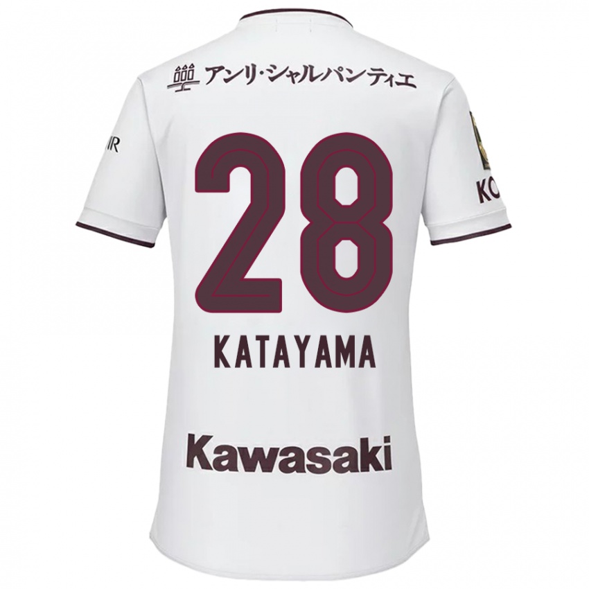 Niño Camiseta Kota Katayama #28 Blanco Rojo 2ª Equipación 2024/25 La Camisa