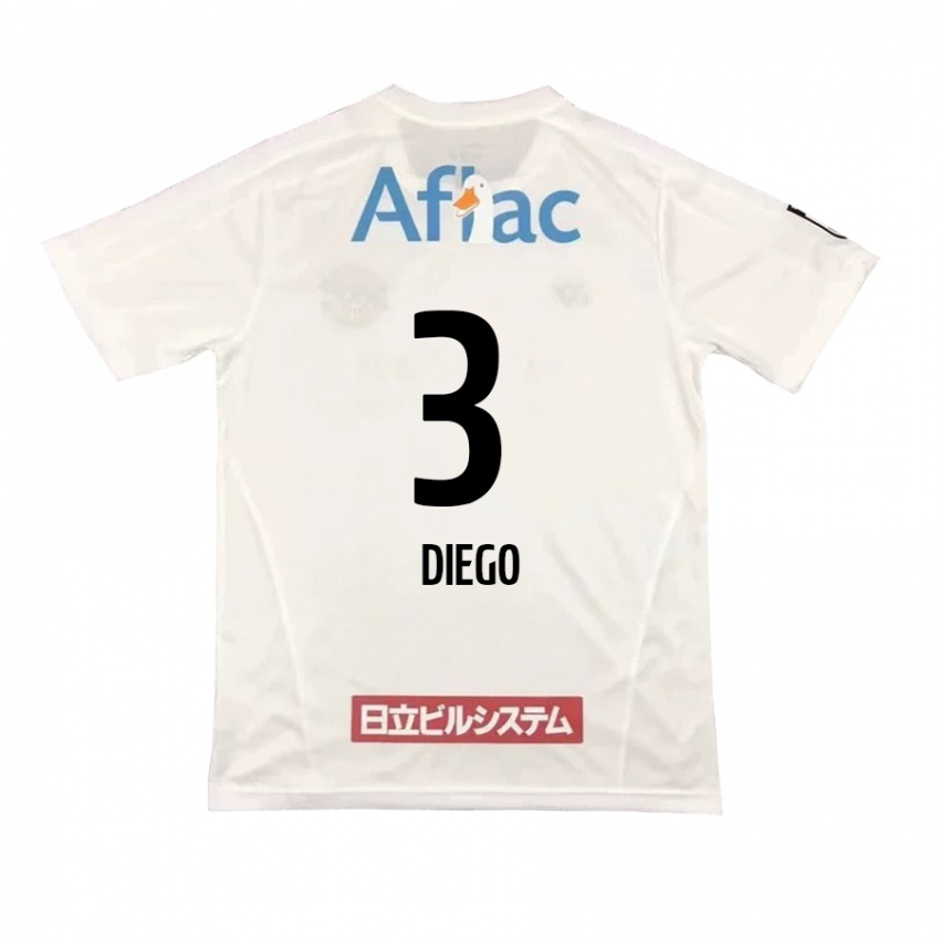 Niño Camiseta Diego #3 Blanco Negro 2ª Equipación 2024/25 La Camisa