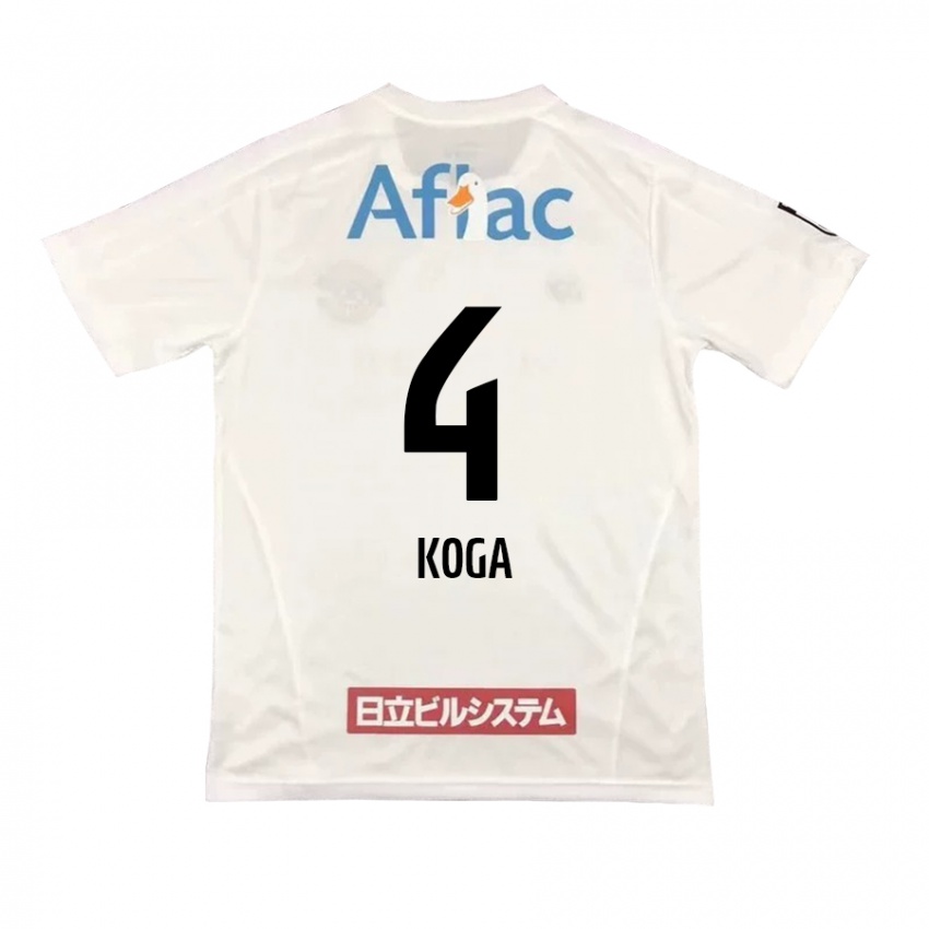 Niño Camiseta Taiyo Koga #4 Blanco Negro 2ª Equipación 2024/25 La Camisa