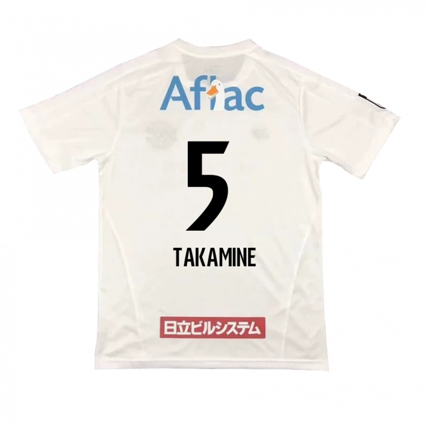 Niño Camiseta Tomoki Takamine #5 Blanco Negro 2ª Equipación 2024/25 La Camisa