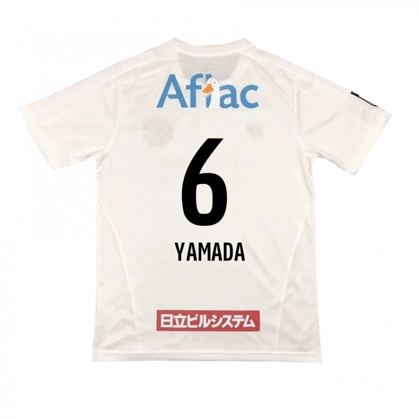 Niño Camiseta Yuto Yamada #6 Blanco Negro 2ª Equipación 2024/25 La Camisa