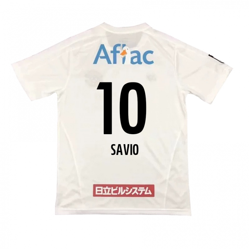 Niño Camiseta Matheus Savio #10 Blanco Negro 2ª Equipación 2024/25 La Camisa